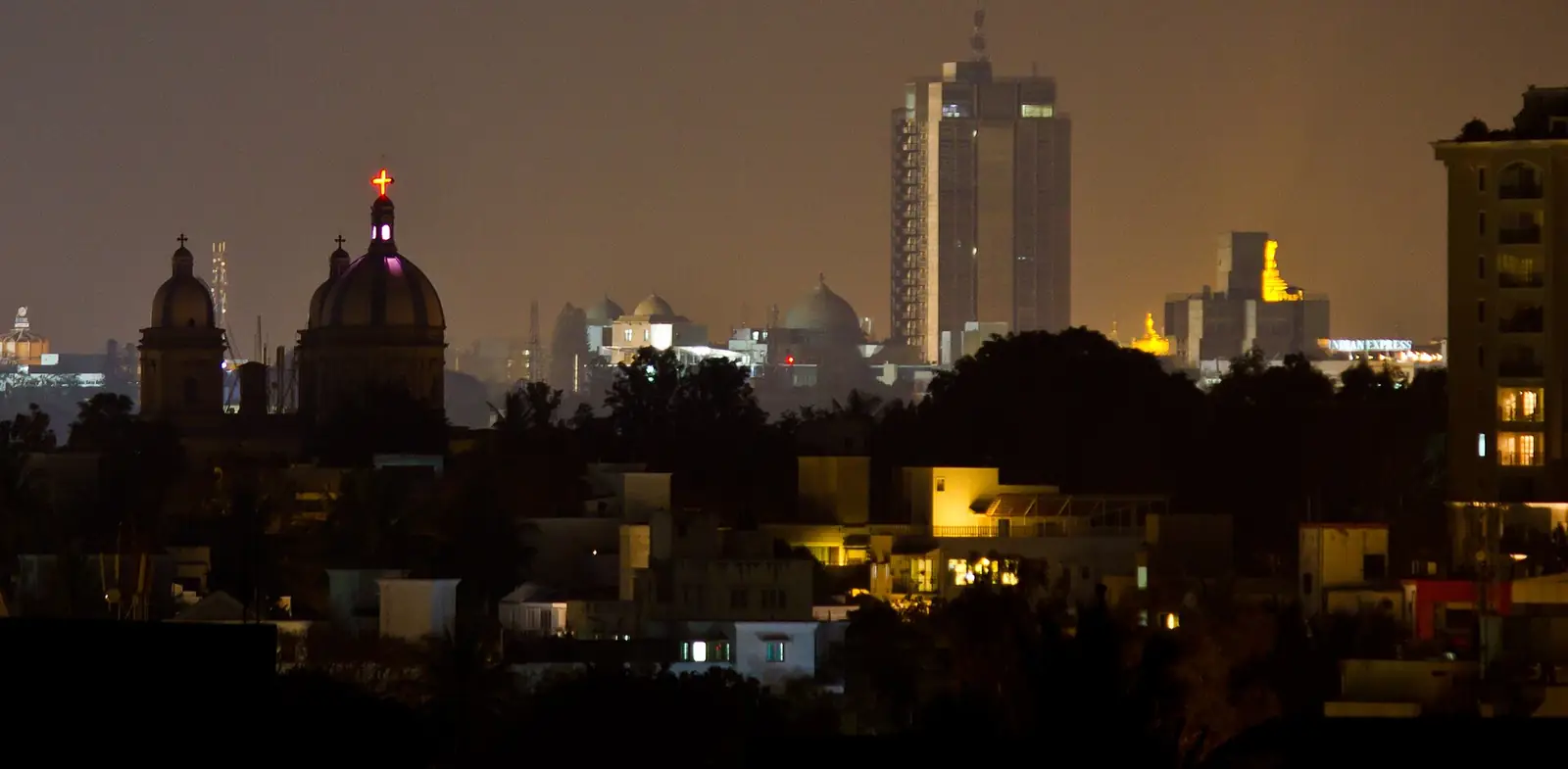 The Bengaluru skyline at night