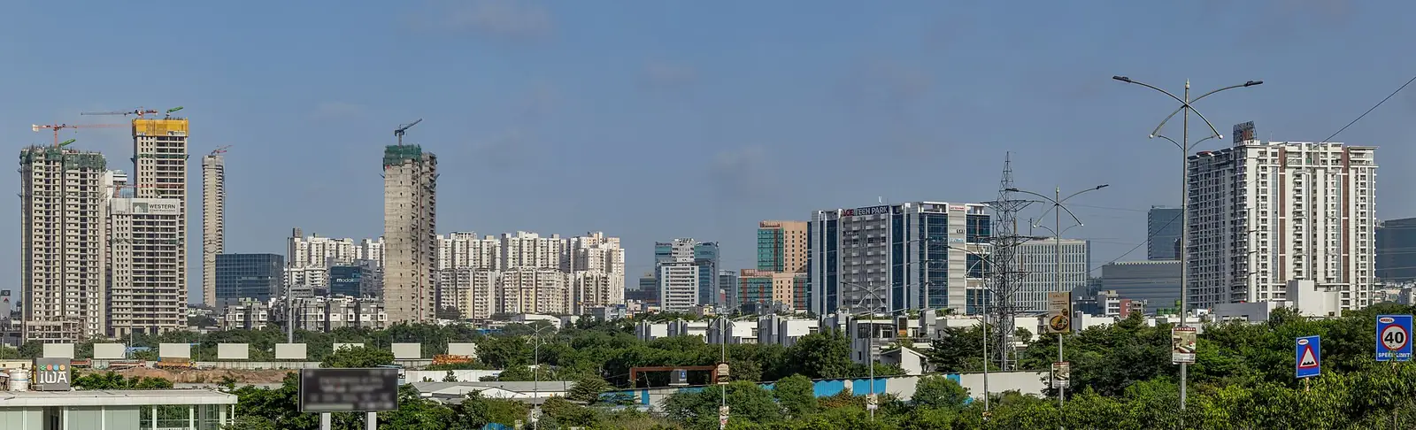 The Financial District skyline in Hyderabad