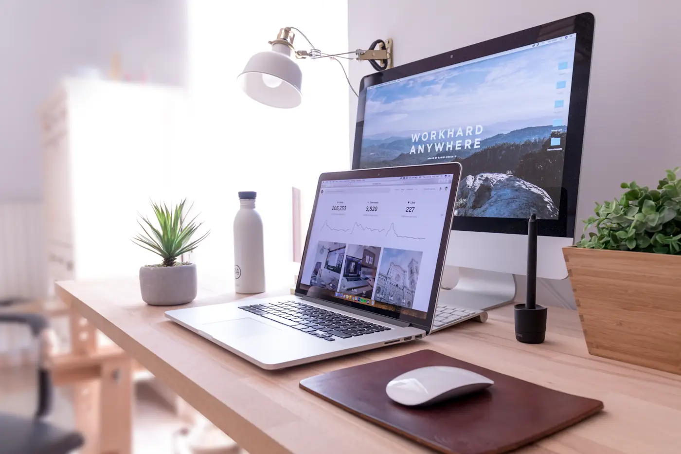 A small business owner working on her website