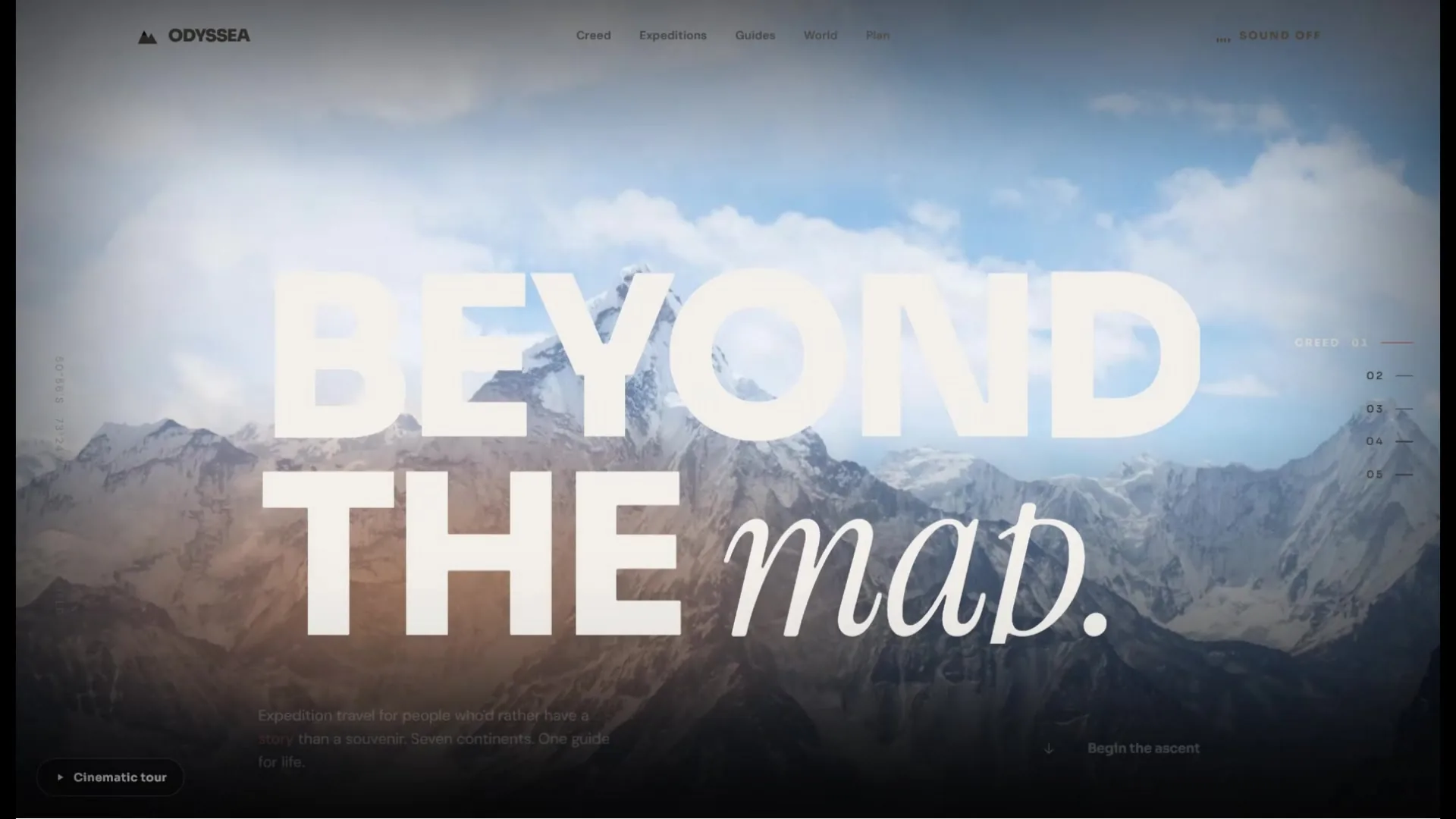 The Odyessa website, designed and built by DevShutter