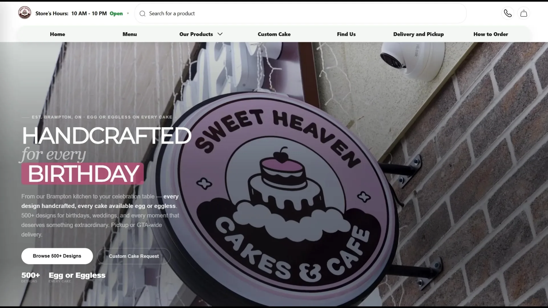 The Sweet Heaven Cakes & Café website, designed and built by DevShutter